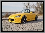 Żółta, Honda, Felgi, Jesień, S2000, Jezioro